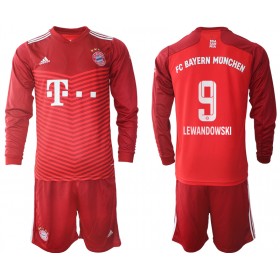 Fußballtrikots FC Bayern München Robert Lewandowski 9 Kinder 2021-2022 Langarm Heimtrikotsatz kaufen
